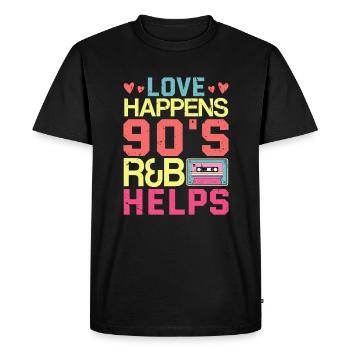 90s R&B Artist Funny R and B - Men's Premium Organic T-Shirt - black - Front - Nico (187cm)
