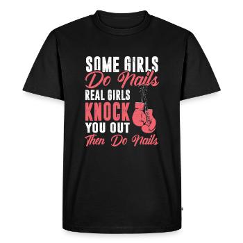 Boxer femmes boxe fille - T-shirt Premium bio Homme - noir - Devant - Nico (187cm)