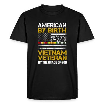 Viet Nam Vétéran Papi - T-shirt Premium bio Homme - noir - Devant - Nico (187cm)