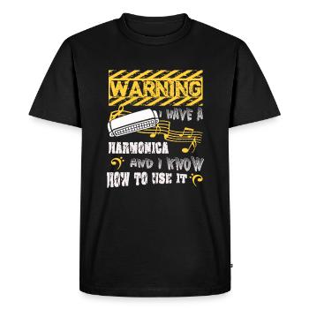 I Have A Harmonica And I Know How To Use It - Men's Premium Organic T-Shirt - black - Front - Nico (187cm)