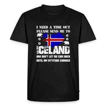 I Need A Time Out Please Send Me To Iceland - Men's Premium Organic T-Shirt - black - Front - Nico (187cm)