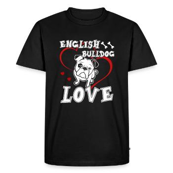 English Bulldog Love Funny English Bulldog - Men's Premium Organic T-Shirt - black - Front - Nico (187cm)