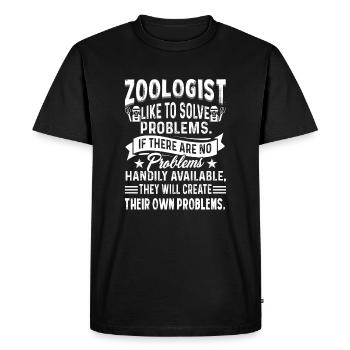 Zoologist Like To Solve Problems - Men's Premium Organic T-Shirt - black - Front - Nico (187cm)
