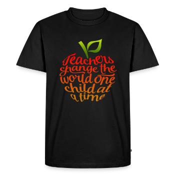 Teachers Change The World One Child At A Time - Men's Premium Organic T-Shirt - black - Front - Nico (187cm)