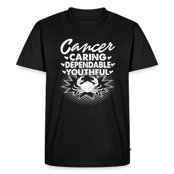 Cancer Caring Dependable Youthful - Men's Premium Organic T-Shirt - black - Front - Nico (187cm)
