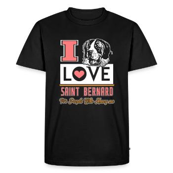 I Love Saint Bernard Dog - Men's Premium Organic T-Shirt - black - Front - Nico (187cm)