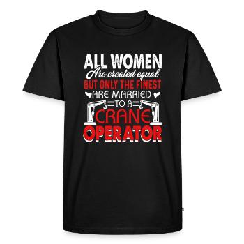 Crane Operator Married A Crane Operator - Men's Premium Organic T-Shirt - black - Front - Nico (187cm)