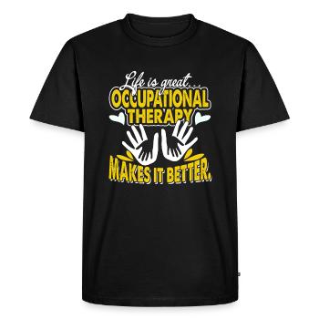 Occupational Therapy Makes Life Better - Men's Premium Organic T-Shirt - black - Front - Nico (187cm)