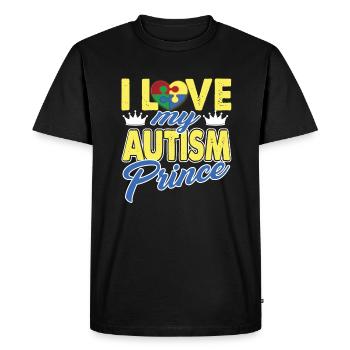 I Love My Autism Prince - Men's Premium Organic T-Shirt - black - Front - Nico (187cm)