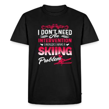 Realize I Have A Skiing Problem - Men's Premium Organic T-Shirt - black - Front - Nico (187cm)