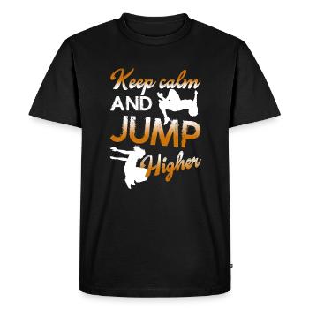 Parkour Keep Calm And Jump Higher - Men's Premium Organic T-Shirt - black - Front - Nico (187cm)
