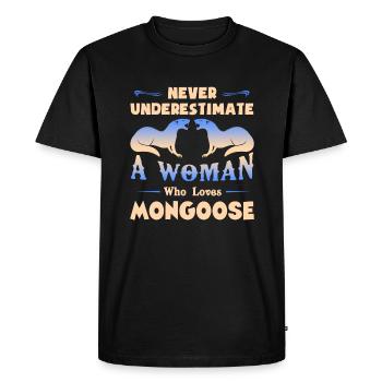Never Underestimate A Woman Who Loves Mongoose - Men's Premium Organic T-Shirt - black - Front - Nico (187cm)