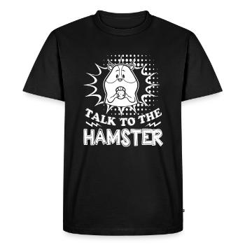 Talk To The Hamster - Men's Premium Organic T-Shirt - black - Front - Nico (187cm)