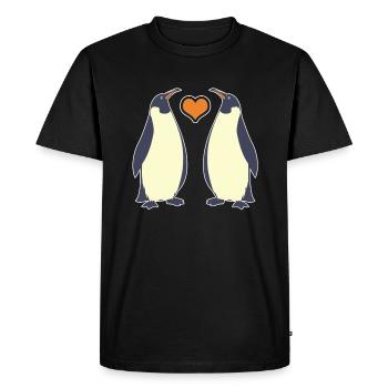 Emperor Penguin With Heart - Men's Premium Organic T-Shirt - black - Front - Nico (187cm)