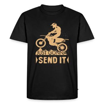 Dirt Bike Just Gonna Send It - Men's Premium Organic T-Shirt - black - Front - Nico (187cm)