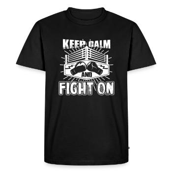 Kickboxing Keep Calm And Fight On - Men's Premium Organic T-Shirt - black - Front - Nico (187cm)