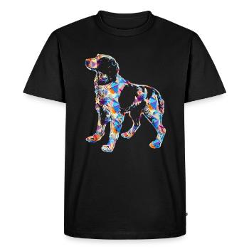 Brittany Spaniel Geometric - Men's Premium Organic T-Shirt - black - Front - Nico (187cm)