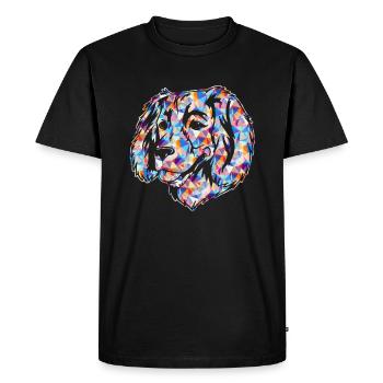 Boykin Spaniel Dog Geometric - Men's Premium Organic T-Shirt - black - Front - Nico (187cm)