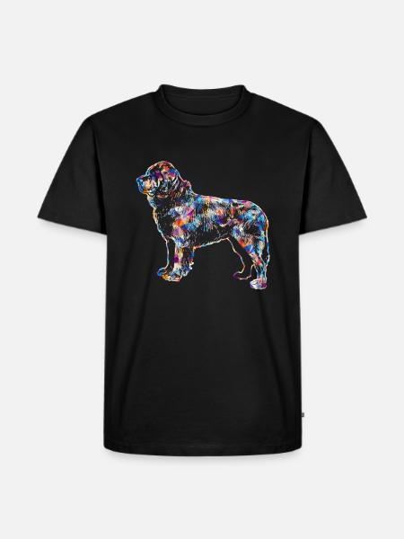 Newfoundland Dog Geometric - Men's Premium Organic T-Shirt - black