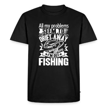 Fishing All My Problems Seem To Drift Away - Men's Premium Organic T-Shirt - black - Front - Nico (187cm)
