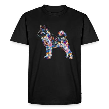 Norwegian Elkhound Geometric - Men's Premium Organic T-Shirt - black - Front - Nico (187cm)