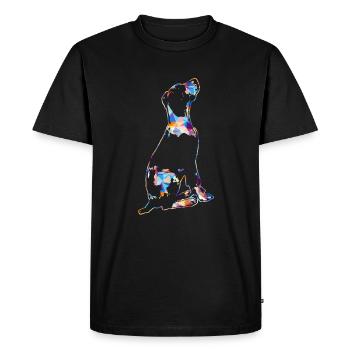 Great Dane Dog Colorful Geometric - Men's Premium Organic T-Shirt - black - Front - Nico (187cm)