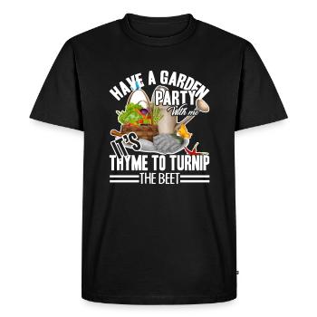 Gardening Party It's Thyme To Turnip The Beet - Men's Premium Organic T-Shirt - black - Front - Nico (187cm)