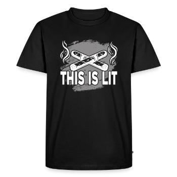 Cigar Smoking This Is Cigar Lit - Men's Premium Organic T-Shirt - black - Front - Nico (187cm)