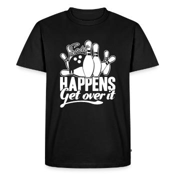 Bowling Split Happens - Men's Premium Organic T-Shirt - black - Front - Nico (187cm)
