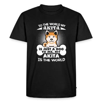 Akita Is My World - Men's Premium Organic T-Shirt - black - Front - Nico (187cm)