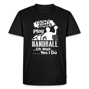 Always Play Handball - Men's Premium Organic T-Shirt - black - Front - Nico (187cm)