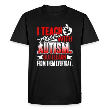 Autism I Teach Children With Autism - Men's Premium Organic T-Shirt - black - Front - Nico (187cm)