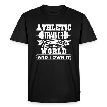 Athletic Trainer Is The Best Job - Men's Premium Organic T-Shirt - black - Front - Nico (187cm)