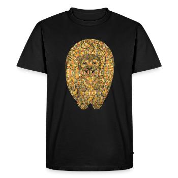 Beaver Geometric - Men's Premium Organic T-Shirt - black - Front - Nico (187cm)