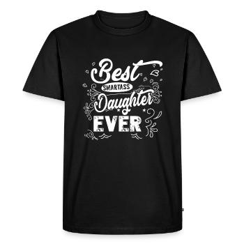 Best Smartass Daughter Ever - Men's Premium Organic T-Shirt - black - Front - Nico (187cm)