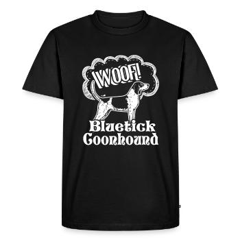 Woof Bluetick Coonhound - Men's Premium Organic T-Shirt - black - Front - Nico (187cm)