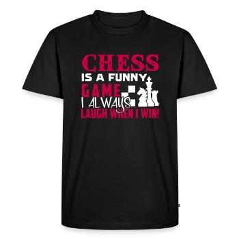 Chess Is A Funny Game - Men's Premium Organic T-Shirt - black - Front - Nico (187cm)