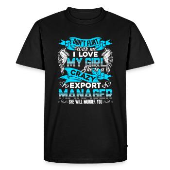 Export Manager Crazy Export Manager - Men's Premium Organic T-Shirt - black - Front - Nico (187cm)