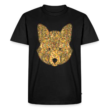 Fox Geometric Face - Men's Premium Organic T-Shirt - black - Front - Nico (187cm)