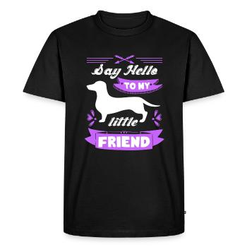 Dachshund Say Hello To My Dachshund - Men's Premium Organic T-Shirt - black - Front - Nico (187cm)