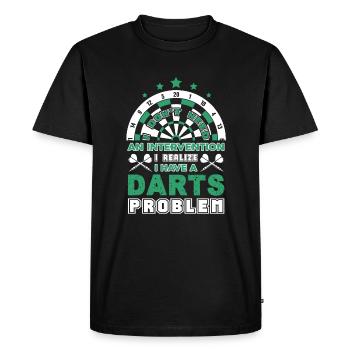 Darts I Have Darts Problem - Men's Premium Organic T-Shirt - black - Front - Nico (187cm)