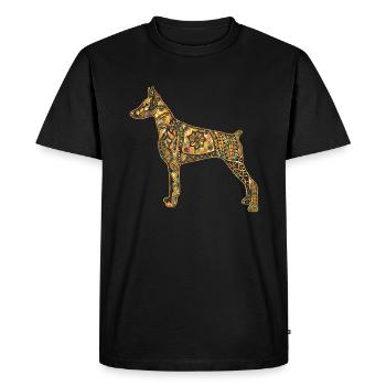 Doberman Pinscher Geometric - Men's Premium Organic T-Shirt - black - Front - Nico (187cm)