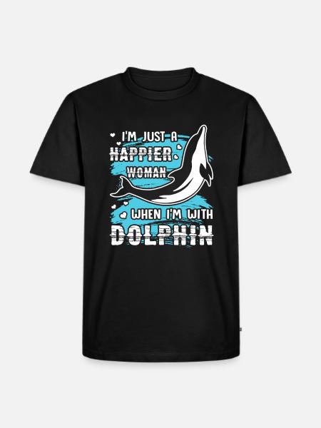 Dolphin Happy With Dolphin - Men's Premium Organic T-Shirt - black