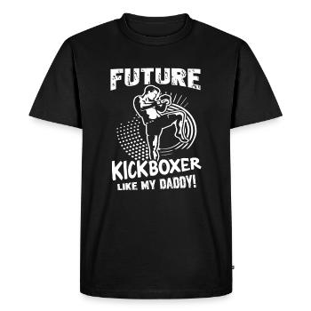 Kickboxing Future Kickboxer Like My Daddy - Men's Premium Organic T-Shirt - black - Front - Nico (187cm)