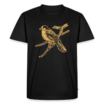 Goldfinch Geometric - Men's Premium Organic T-Shirt - black - Front - Nico (187cm)