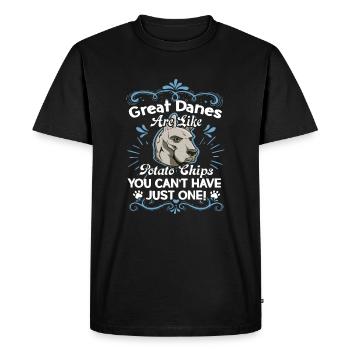 Great Danes Are Like Potato Chips - Men's Premium Organic T-Shirt - black - Front - Nico (187cm)