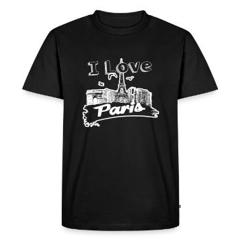 I Love Paris - Men's Premium Organic T-Shirt - black - Front - Nico (187cm)