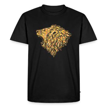 Lion Geometric - Men's Premium Organic T-Shirt - black - Front - Nico (187cm)