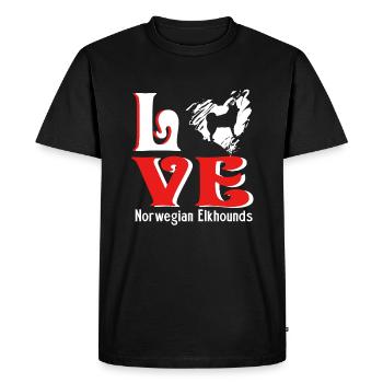 Love Norwegian Elkhound - Men's Premium Organic T-Shirt - black - Front - Nico (187cm)