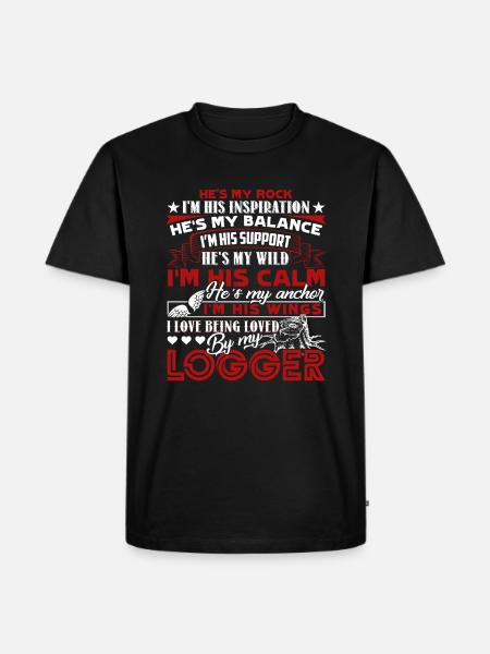 Logger Loved By My Logger - Men's Premium Organic T-Shirt - black